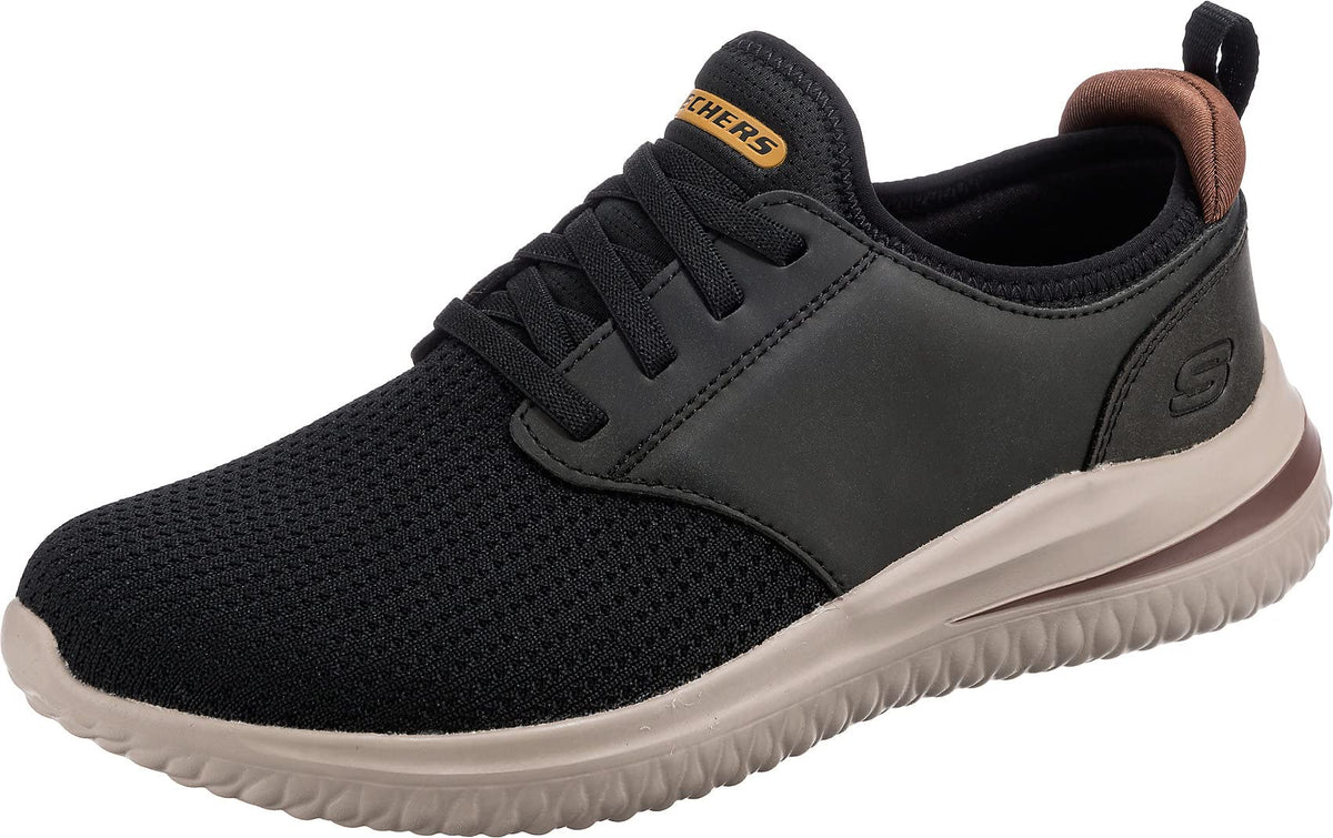 Skechers Men's Delson 3.0 Round Toe Bungee Lace Slip On, Blk, 11
