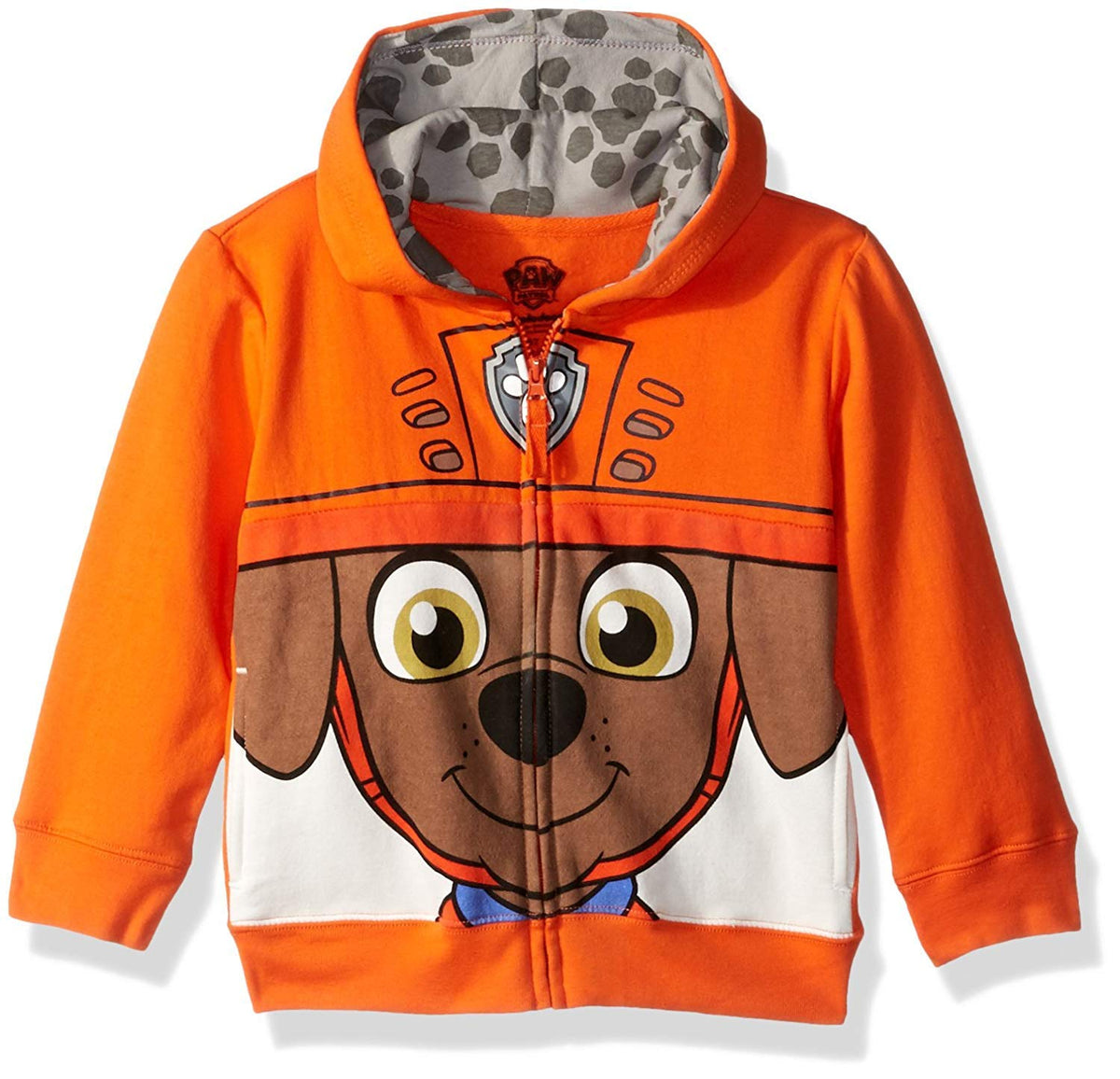 Paw Patrol boys Paw Patrol Character Big Face Zip-up Hoodies Hooded Sweatshirt, Zuma Orange, 5T US