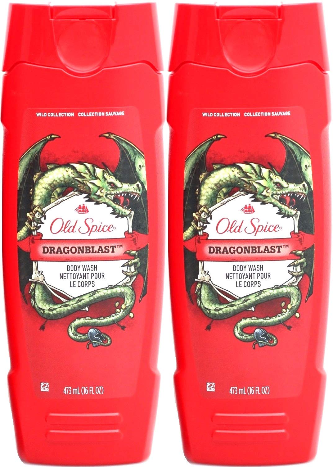 Old Spice Wild Collection Body Wash, Dragonblast, 16 Fluid Ounce (Pack of 2)