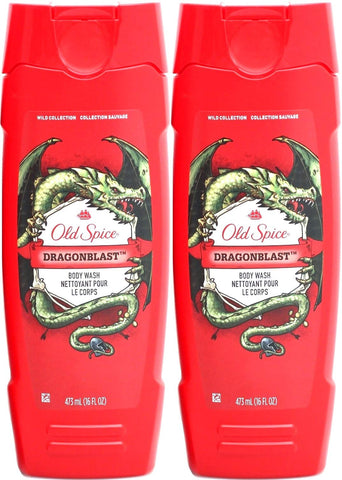 Old Spice Wild Collection Body Wash, Dragonblast, 16 Fluid Ounce (Pack of 2)