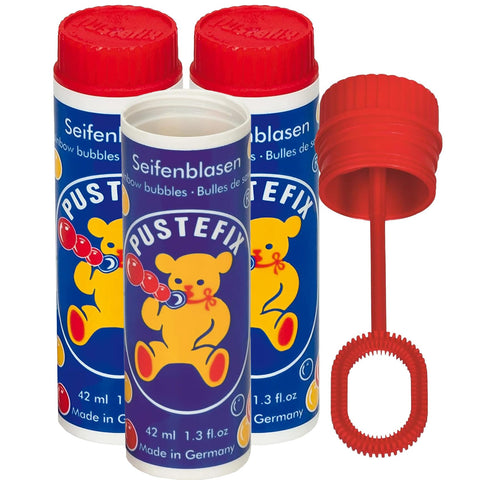 Pustefix Soap Bubbles, 42ml (1.5oz) Canister - Modern, Colourful Design, Portable, Manual Winding BUBBLE_MAKER for Various Occasions and Unisex Users