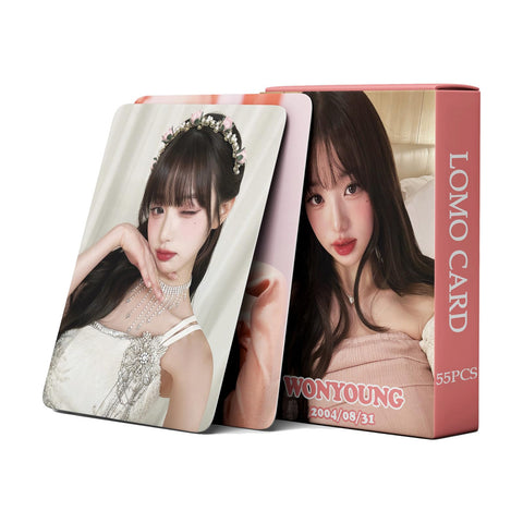 FOURBOM Jang WonYoung Photocards 55 PCS IVE Won Young Album Photo Cards KPOP Gift Lomo Cards Merch for WonYoung Boys and Girls Won Young Merchandise
