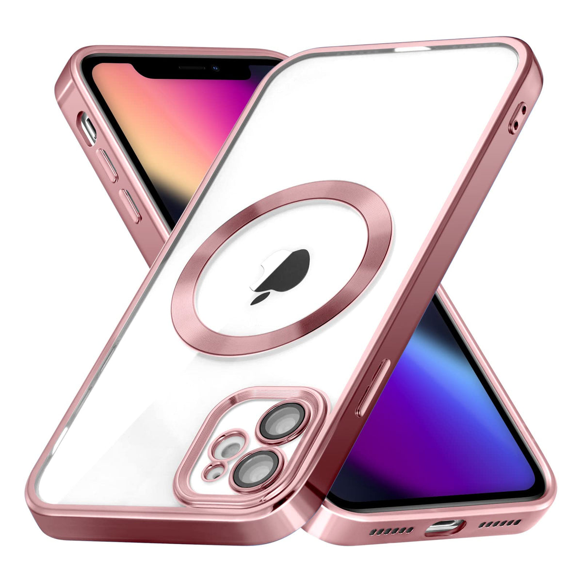 ZCDAYE Case for iPhone 11, iPhone 11 Phone Case Compatible with Wireless Charging,Silver Edge Electroplated Transparent Soft TPU Shockproof Case Cover for iPhone 11(6.1 inches) - Rose Gold