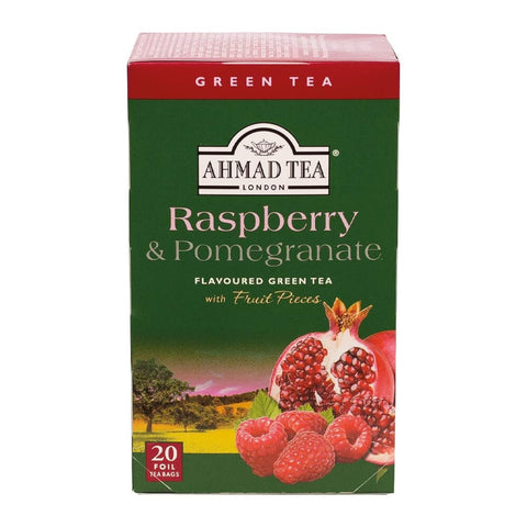 Ahmad Raspberry & Pomegranate Flavoured Green Tea with Fruit Pieces 20 Bags