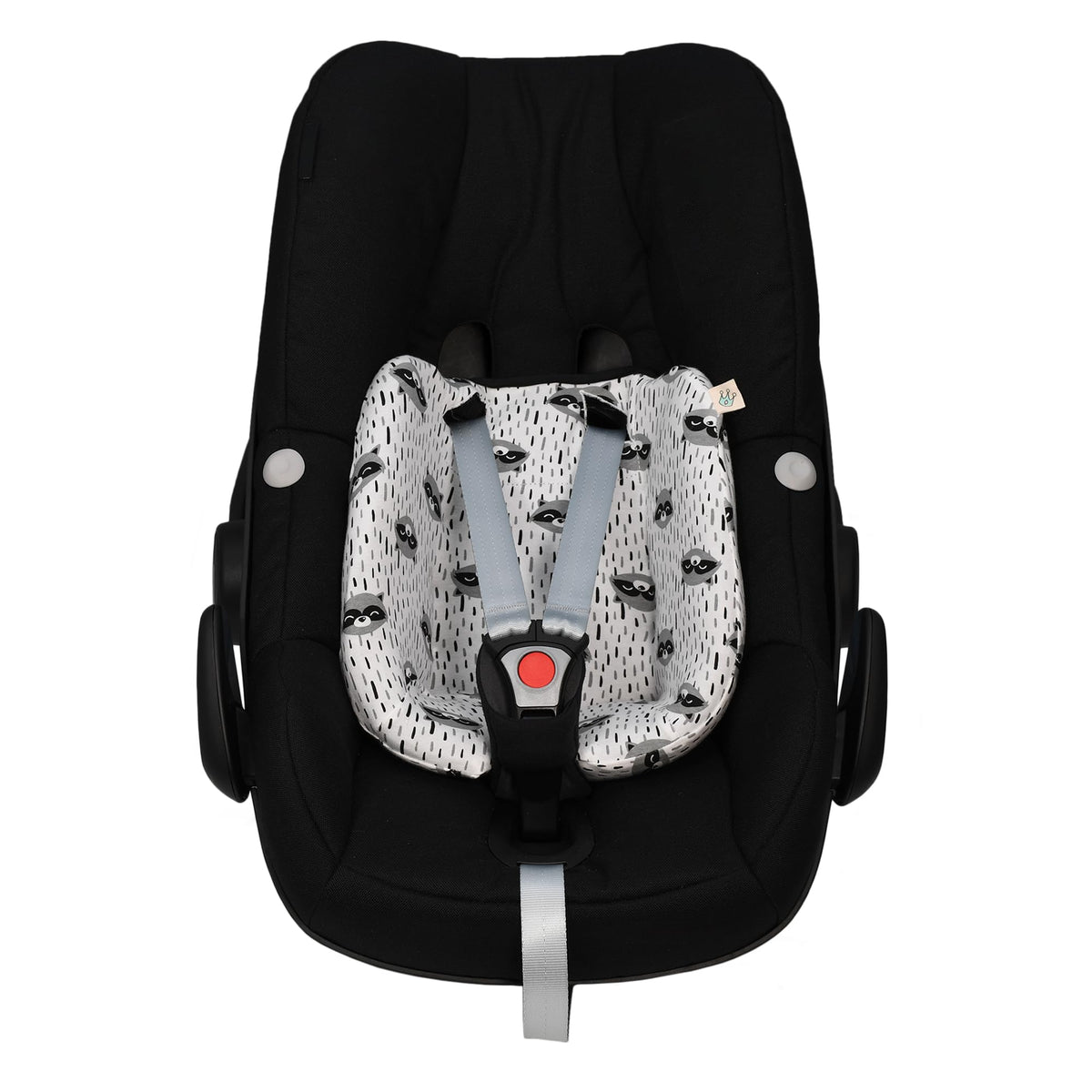 JYOKO Kids Cover for Seat Reducer Compatible with Maxi Cosi Pebble (Raccoon, Maxi Cosi Pebble Pro I-Size)