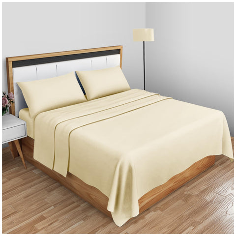 Gaveno Cavailia Super Soft Plain Dyed Diamond Flat Sheet [ Super King - Cream ]
