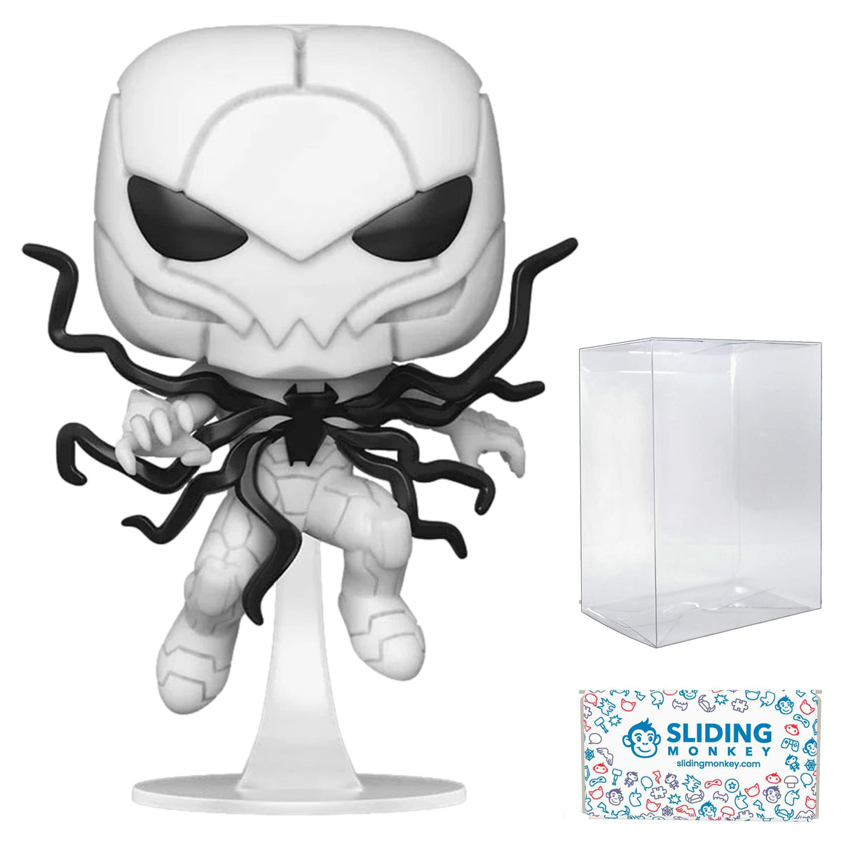 Funko POP! Special Edition GITD Chase - Marvel Venom Poison Spider-Man 3.75" Figure #966 - Official Glow Collectible Figure with SM Sorter and Pop Protector - Exclusive 3-Piece Bundle