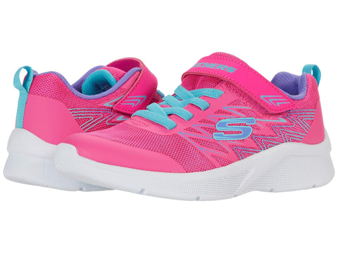 Skechers Girls Microspec-Bold Delight Sneaker, Hot Pink, 11.5 Little Kid