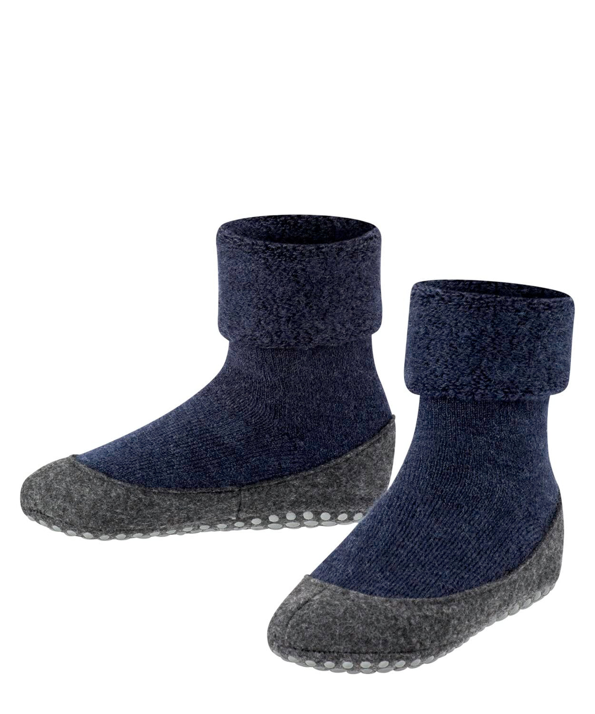 FALKE Unisex Kids Cosyshoe K HP Wool Grips On Sole 1 Pair Grip socks, Blue (Dark Blue 6680), 1-2