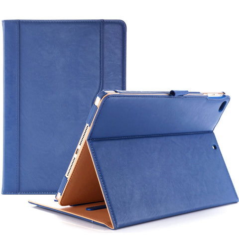 ProCase for iPad 9.7 Inch iPad 6th/5th Generation Case 2018 2017/iPad Air 2/Air 1 Case, Premium Leather Folio Corner Protection Multi-Angle Viewing Stand Cover with Front Pocket Pen Loop -Navy