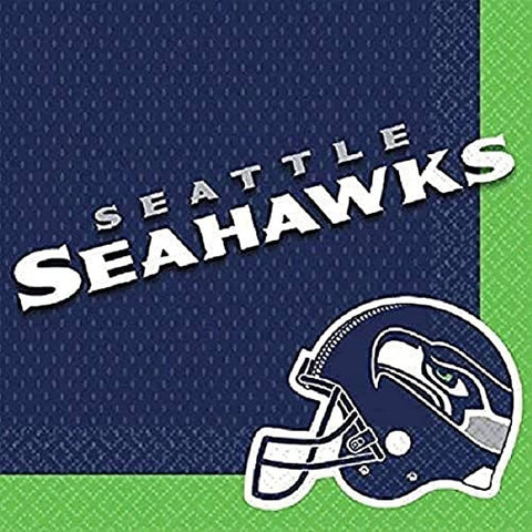 "Seattle Seahawks" Luncheon Square Paper Napkins, 6.5" (6 Packs of 16) - Perfect for Game Day Celebrations & Tailgates - 96 Pcs.