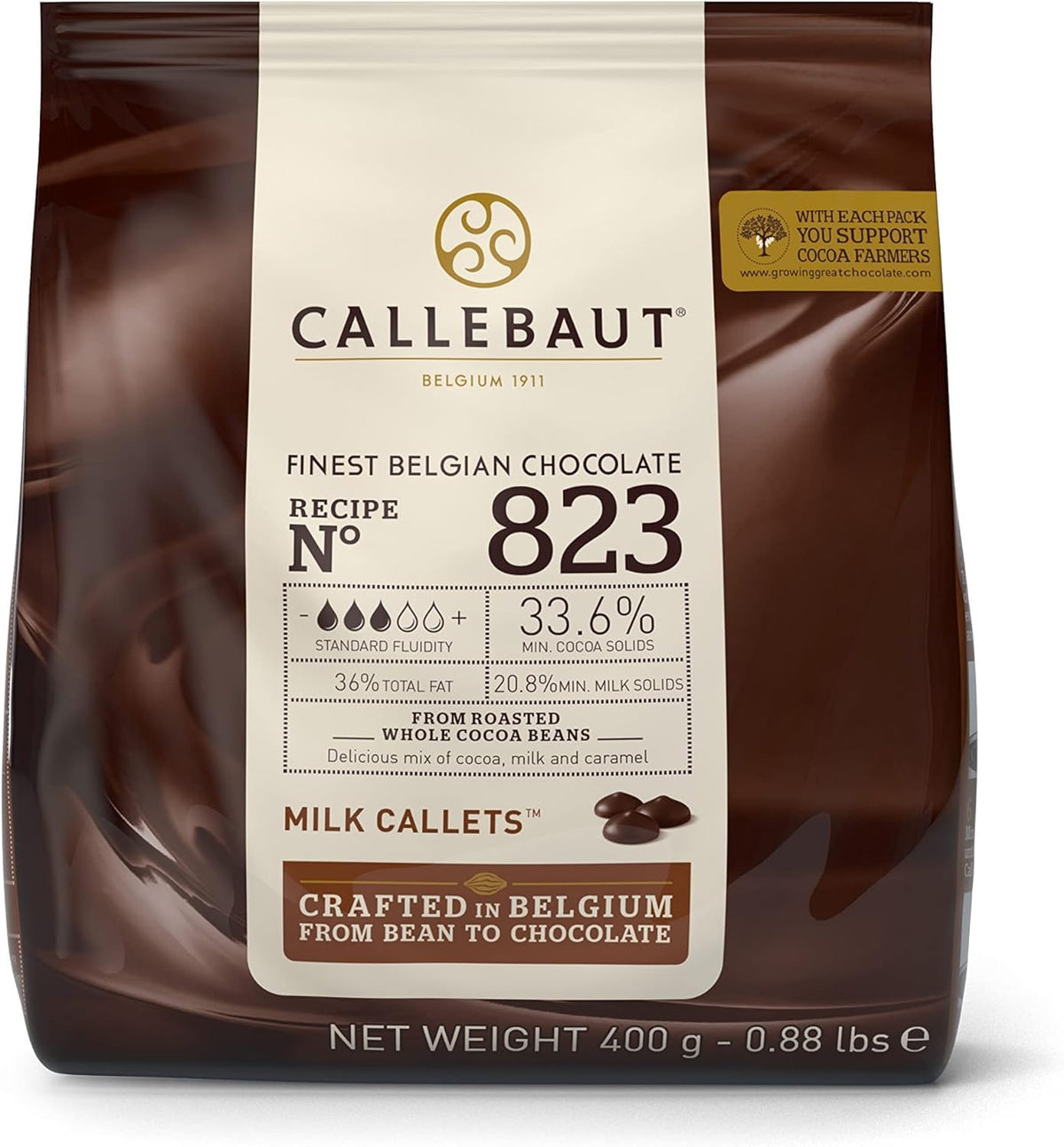 Callebaut Finest Belgian Milk Chocolate, 400 g