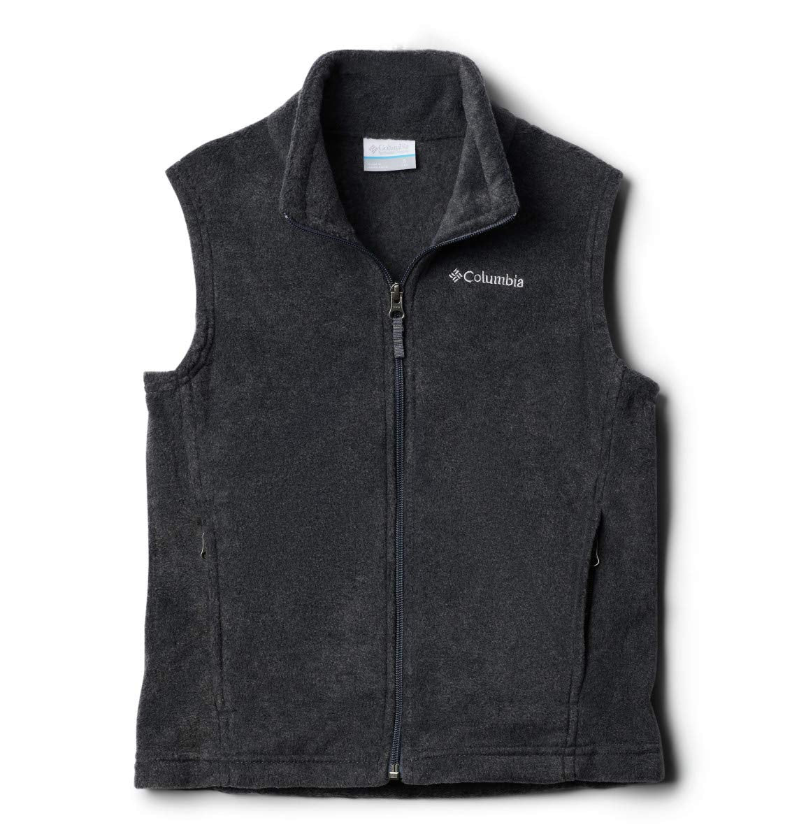 Columbia Youth Boys Steens Mtn Fleece Vest, Charcoal Heather, Large