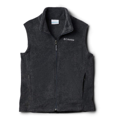 Columbia Youth Boys Steens Mtn Fleece Vest, Charcoal Heather, Large