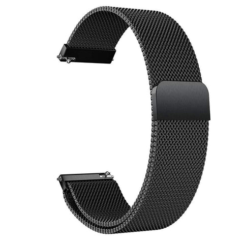 LYYLTX Metal Magnetic Watch Band Mesh Woven Quick Release Strap Adjustable Stainless Steel Replacement Straps for Women Men 14mm 16mm18mm 20mm 22mm 24mm (20mm,Black)