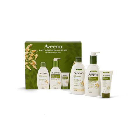 AVEENOÃƒÆ’Ã†â€™ÃƒÂ¢Ã¢â€šÂ¬Ã…Â¡ÃƒÆ’Ã¢â‚¬Å¡Ãƒâ€šÃ‚Â® Daily Moisturising Gift Set with Body Wash 300ml, Body Lotion 300ml and Hand Cream 75ml, Sensitive Skin Gift, 3-Step Skincare Regime, Christmas Gift