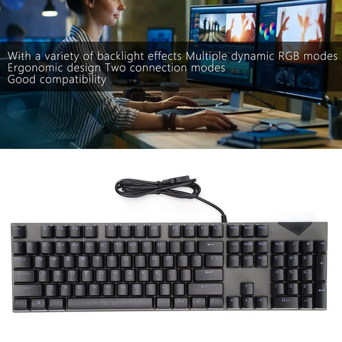 Mechanical Gaming Keyboard, RGB Backlit Wired Computer Keyboard, Full Size Mini Compact Wired Gaming Keyboard for Desktop PC Gamer Office