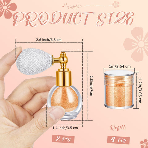 Swiffen 2 Pcs Body Glitter Spray Cosmetic Shimmer Makeup Glitter Silver and Nude Pink Shimmer Spray with 2 Jars of Refills Each for Hair Body Face Clothes Nail Powder Craft
