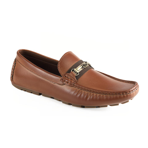 Guess Men's Aarav Driving Style Loafer, Cognac 210, 10