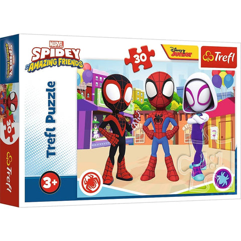 Trefl Spidey 30 Piece Jigsaw Puzzles For Kids - Marvel Spiderman Puzzle For Children Easy Hold - For Ages 3+