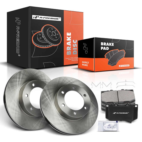 A-Premium 12.55 inch (318.7mm) Front Vented Disc Brake Rotors + Ceramic Pads Kit Compatible with Select Toyota Model - Tundra 2000-2003, Sequoia 2001-2003, 3.4L 4.7L, 6-PC Set