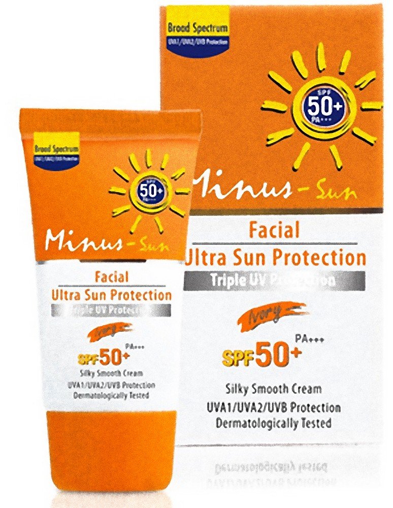 Minus Sun SPF50 PA+++ 15g Ivory Facial Ultra Sun Protection UVA1/UVA2/UVB Smooth