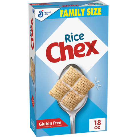 Chex Rice Gluten Free Breakfast Cereal, Made with Whole Grain, Homemade Chex Mix ingredient, Family Size, 18 OZ