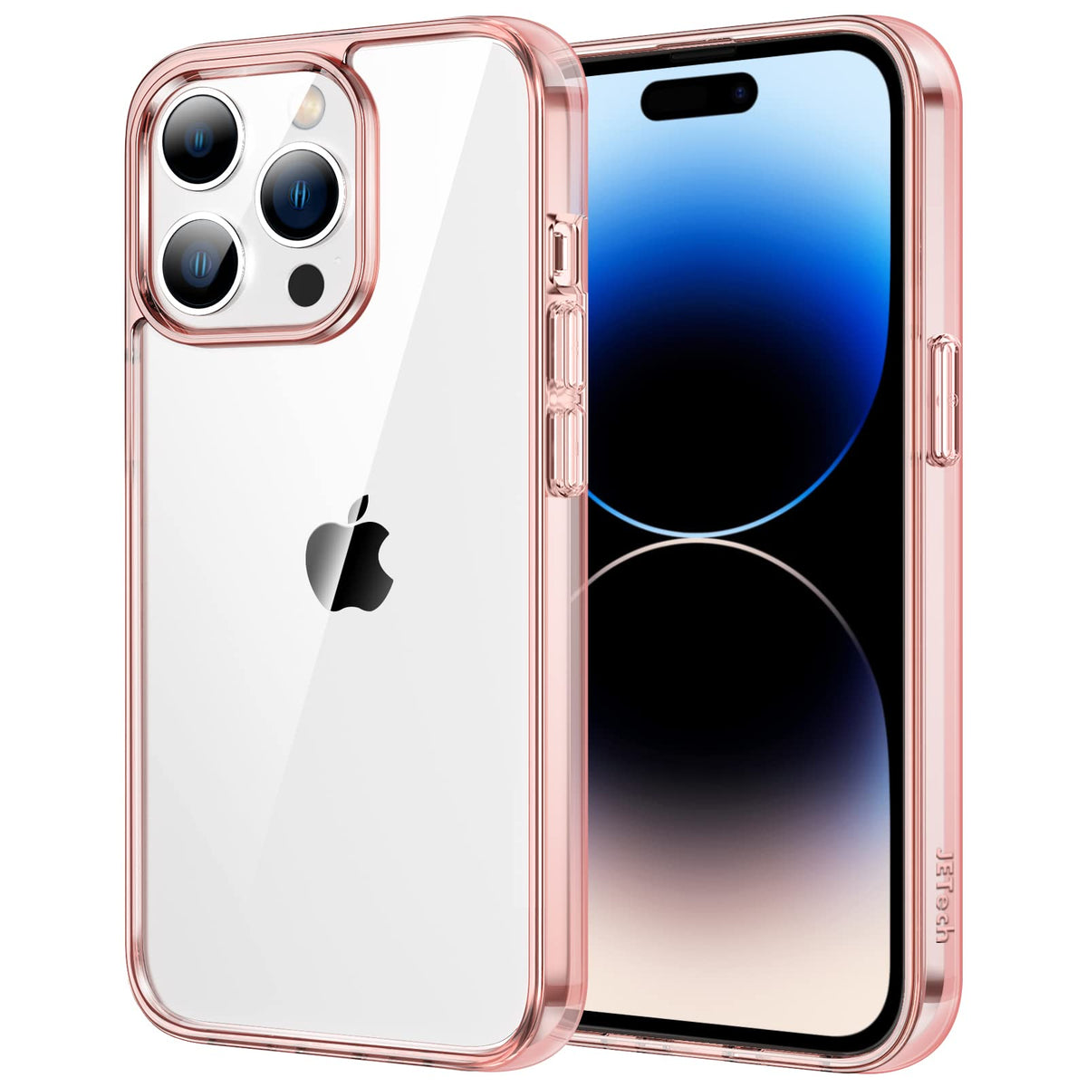 JETech Case for iPhone 14 Pro Max 6.7-Inch, Non-Yellowing Shockproof Phone Bumper Cover, Anti-Scratch Clear Back (Rose Gold)