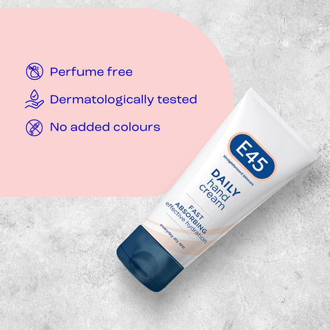 E45 Daily Hand Cream 50 ml - E45 Hand Cream for Very Dry Hands - Hand Moisturiser for Dry Skin and Sensitive Skin - Non-Greasy Hand Repair Cream for Soft and Supple Hands - Fast Absorption Formula