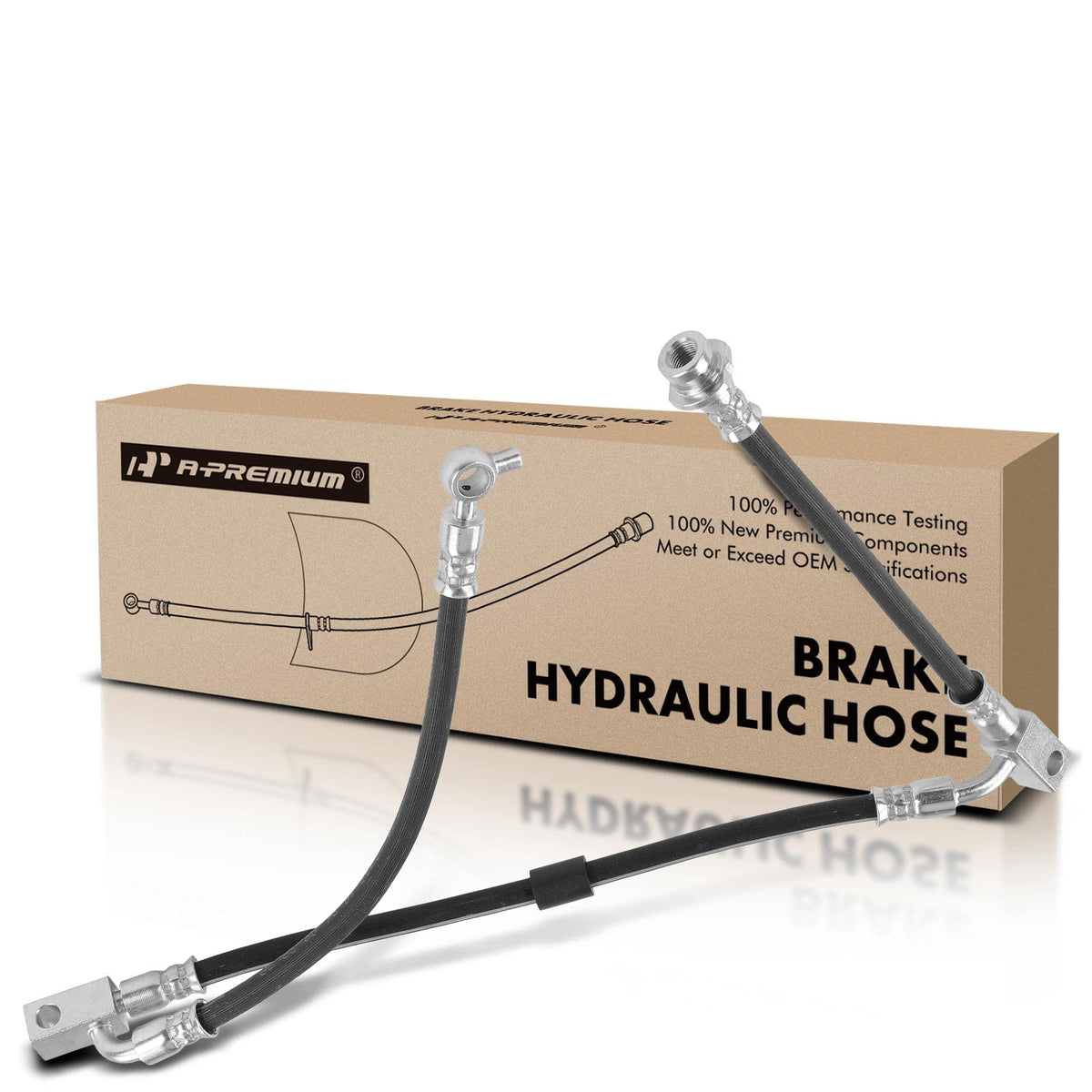 A-Premium Front Driver Brake Hydraulic Hose Compatible with Select Nissan and Infiniti Models - 350Z 2003-2009, G35 2003-2007 - Replace# 46211AL50A