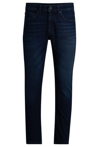 BOSS Mens Delaware BO Pure-Blue Slim-fit Jeans in Comfort-Stretch Denim