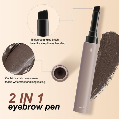 Boobeen Cream Eyebrow Pomade, Waterproof Brow Contouring Pen, Eyebrow Color that Fills and Shapes Brow Hairs, Long Lasting