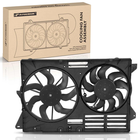 A-Premium Engine Radiator Cooling Fan Assembly Compatible with Select Ford Models - Explorer 2013-2019, Police Interceptor Utility 2014-2019 - Replace# DB5Z8C607D, DB5Z8C607A
