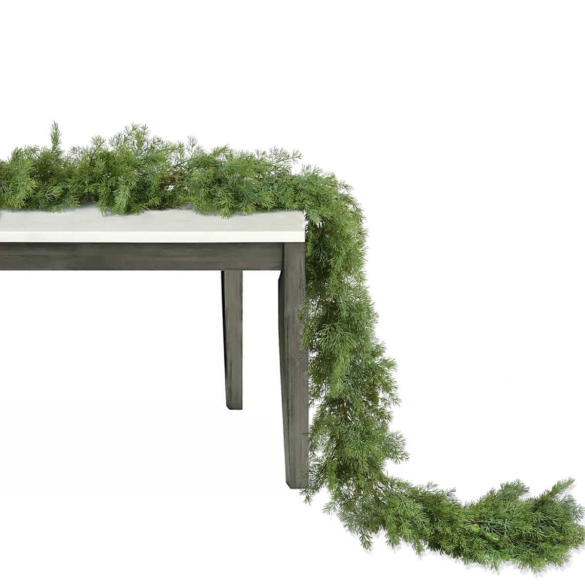 JoyHome 6FT Pine Christmas Garland, Artificail Christmas Greenery Garland,Realistic Cedar Garland Cypress Garland for Holiday Mantel Fireplace Table Centerpiece Party Decoration