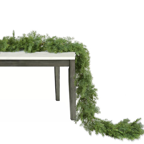 JoyHome 6FT Pine Christmas Garland, Artificail Christmas Greenery Garland,Realistic Cedar Garland Cypress Garland for Holiday Mantel Fireplace Table Centerpiece Party Decoration