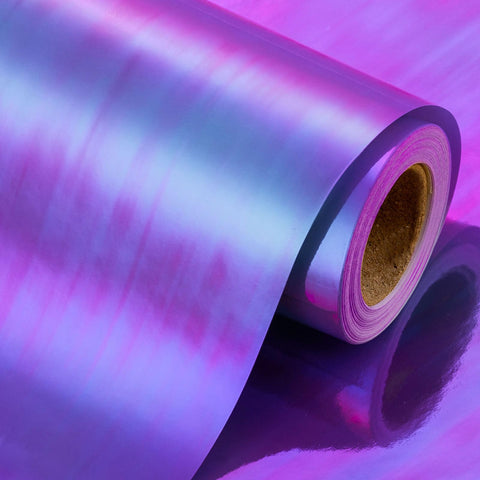 Yarcony Purple Wrapping Paper Roll - 17Inch x 33Feet - Thick Luxury Holographic Iridescent Texture Girls Gift Wrap Paper for Birthday, Wedding, Bridal Shower, Valentine's Day, Christmas, Holiday