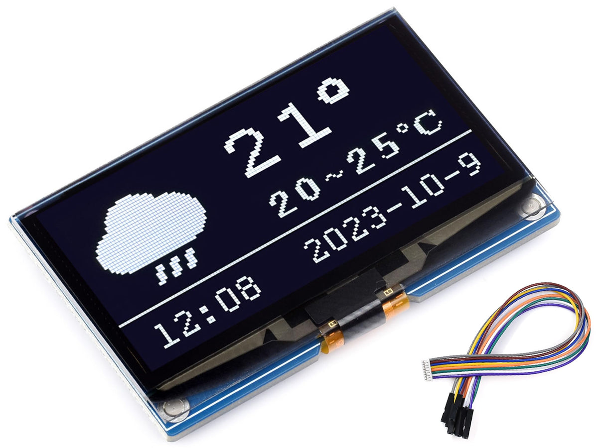 waveshare 2.42inch OLED Display Module 128Ã—64 Resolution for Raspberry Pi/forArduino/STM32/ESP32/Jetson Nano, with SSD1309 Driver Chip SPI / I2C Communication 3.3V / 5V, White Display Color