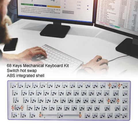 68 Keys 2.4G Wireless Custom Gaming Keyboard,DIY Mechanical Keyboard Kit,Ular Mechanical Keyboard Kit(Bla65 Percent Layout Switch Hot Swap Mod (#3)