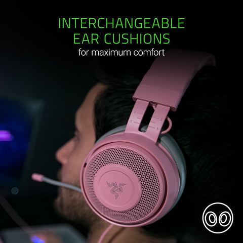 Razer Kraken Pro V2: Lightweight Aluminum Headband - Retractable Mic - In-Line Remote - Gaming Headset Works with PC, PS4, Xbox One, Switch, & Mobile Devices - Quartz