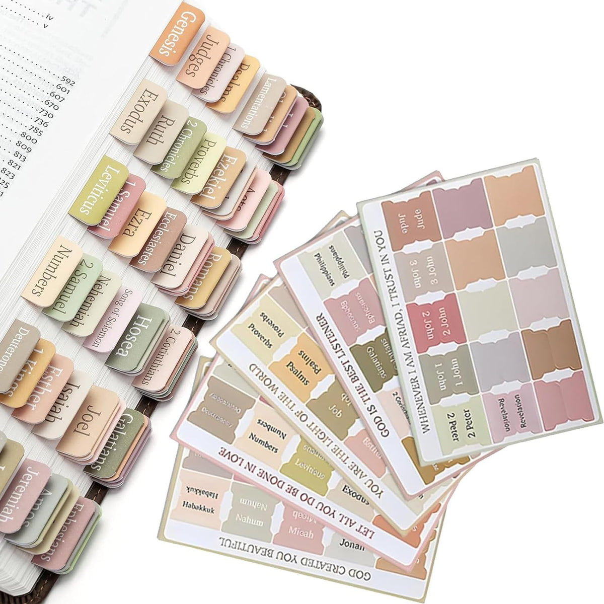 Bible Tabs for Women, 75 Bible Stickers, Bible Journaling Supplies, Bible Tabs Index Stickers Bible Divider Tabs Best Gift for Easter, Carnival, Mothers Day