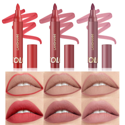 AKARY Lip Stain Lip Tint Marker, Waterproof Liquid Lipstick Makeup, Hydrating Long-lasting Matte Lip Color, Smudge Proof Natural Finish, Precise Chisel Tip Marker, Lip Liner and Lipstick 2-in-1, 02