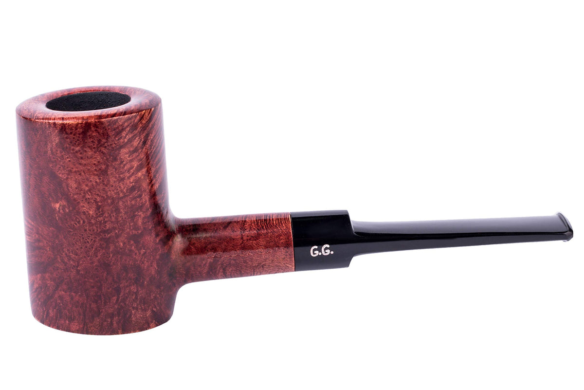 Wooden Tobacco Pipe - Poker Series, Handcrafted from Briar Root, Metal Cooling Filter (Mahogany)
