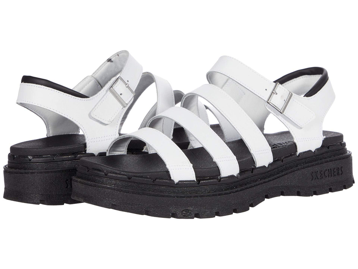 Skechers Women's Platform Fisherman Sandal, White, 11
