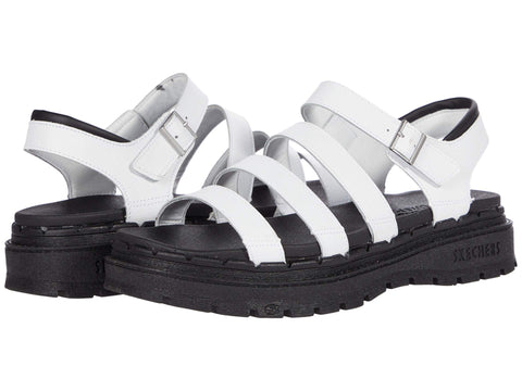 Skechers Women's Platform Fisherman Sandal, White, 11