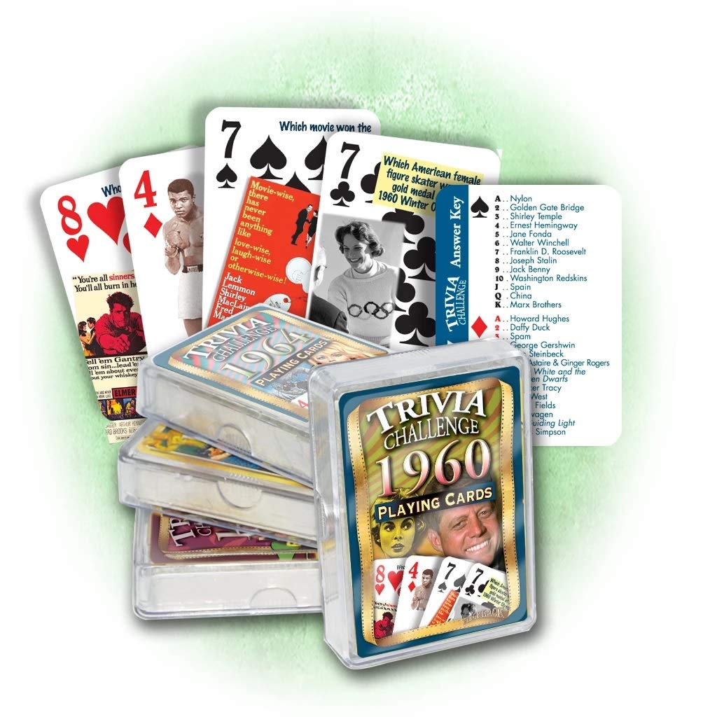Flickback 1960 Trivia Playing Cards for Birthday or Anniversary
