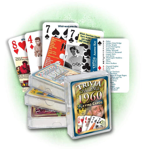Flickback 1960 Trivia Playing Cards for Birthday or Anniversary