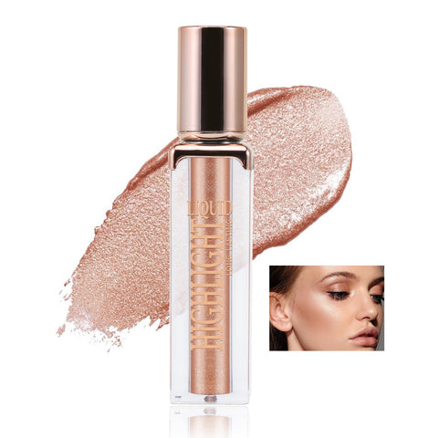Boobeen Liquid Glitter Highlighter, Waterproof Glowing Eyeshadow Makeup, Shimmer Illuminator for Face & Body, Long Lasting