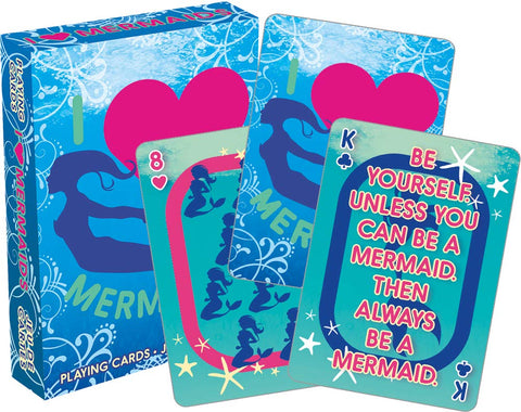 AQUARIUS I Heart Mermaids Playing Cards - Mermaid Themed Deck of Cards for Your Favorite Card Games - Poker Size with Linen Finish