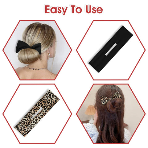 Mabor 3Pcs Bun Hair Maker French Deft Bun Hair Twister Hair Donut Heatless Lazy Hair Curler Hair Twist Bun Maker Flexible Reusable Hair Styling Accessories for Women Girls