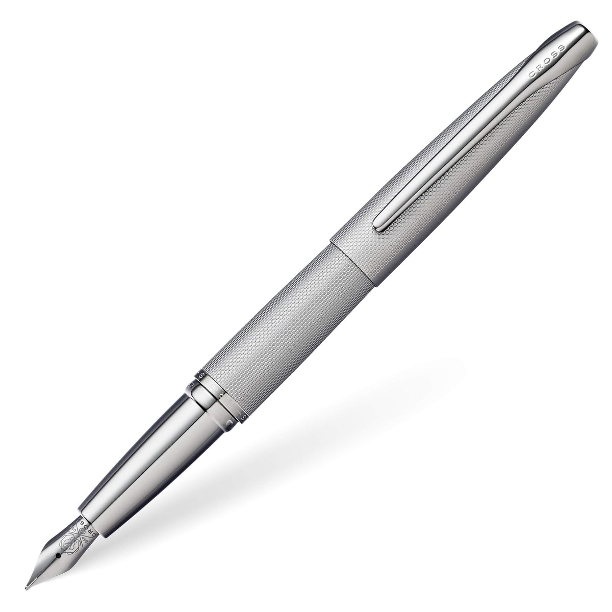 Cross ATX Sandblasted Refillable Fountain Pen, Medium Nib, Includes Premium Gift Box - Titanium Grey